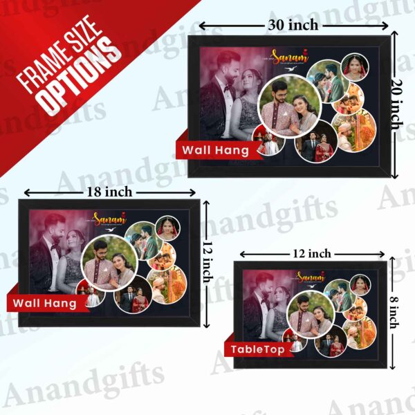 8 Photo Mixed Collage Frame for Weddings, Anniversaries & Valentine’s Day