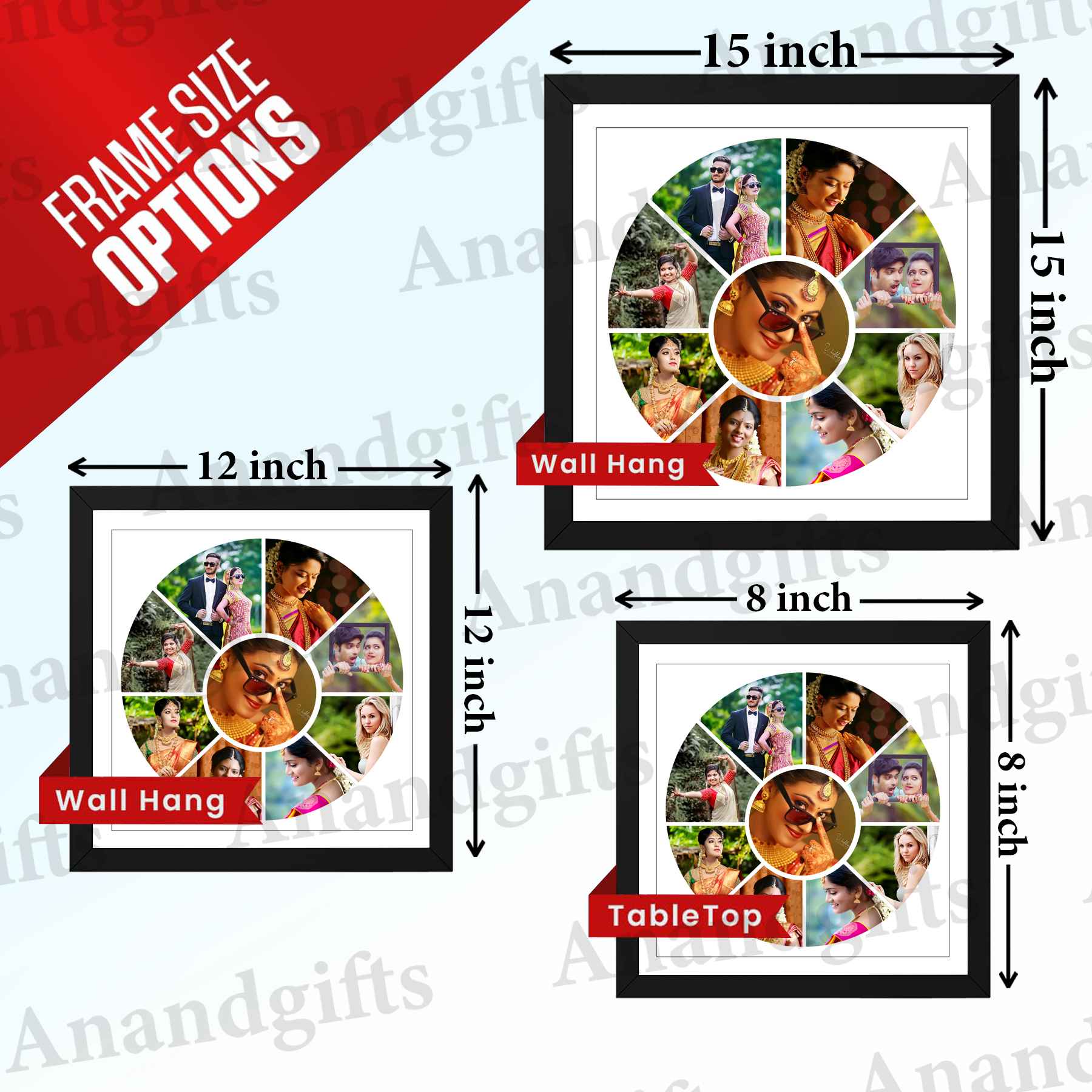 Circle of Love – 9 Photo Round Collage Frame for Weddings, Anniversaries & Special Moments Circle of Love – 9 Photo Round Collage Frame for Weddings, Anniversaries & Special Moments