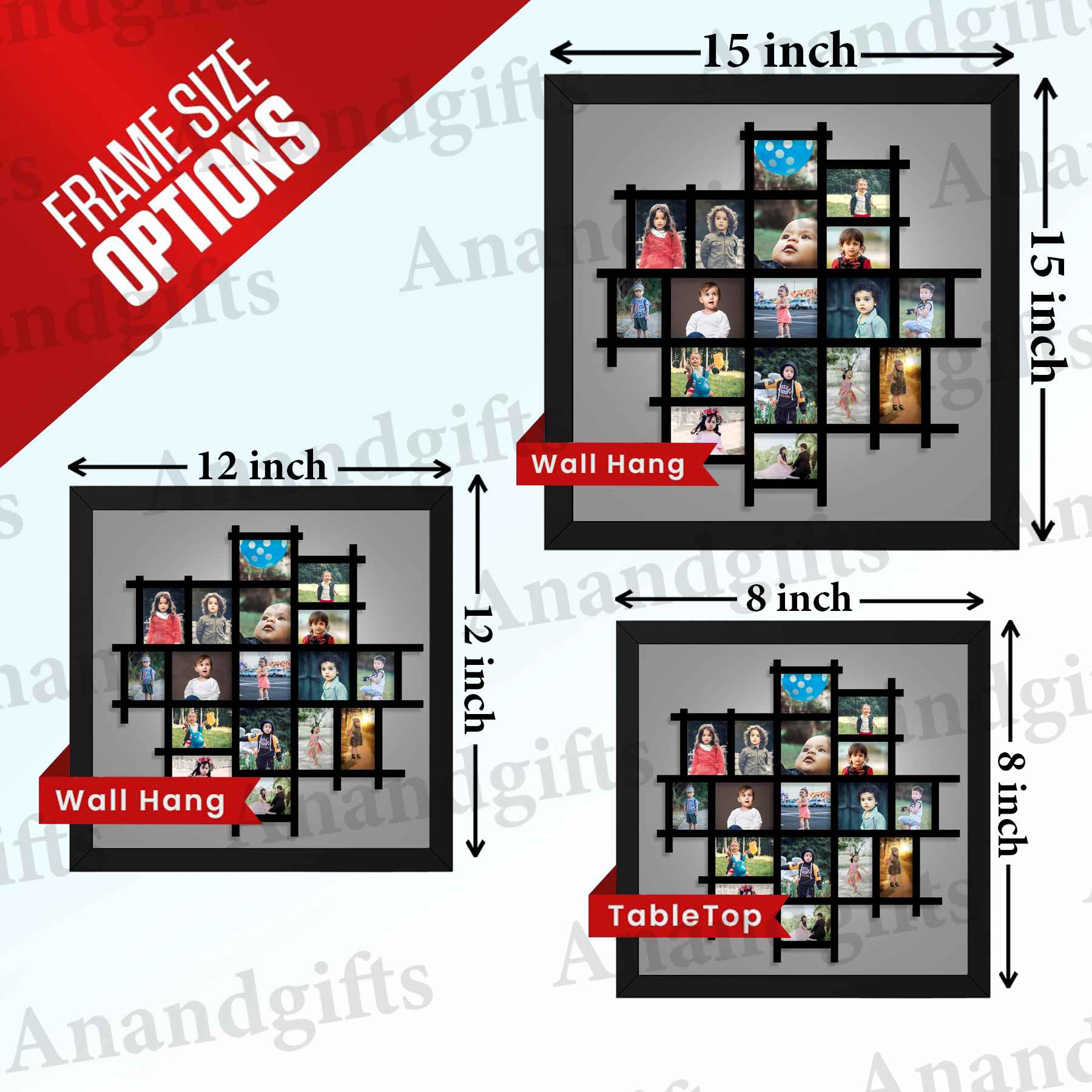 Timeless Treasures – 17 Photo Box-Style Collage Frame for Weddings, Anniversaries & Special Moments