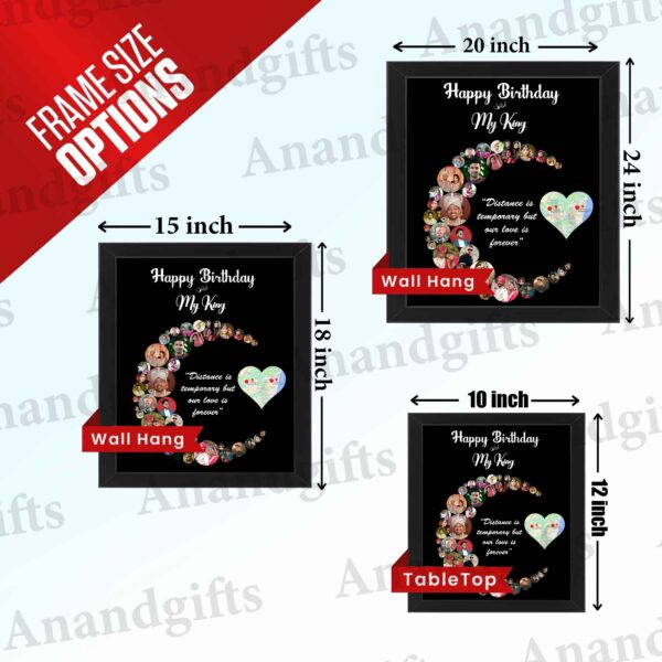 Lunar Memories – Moon-Shaped Collage Photo Frame for Birthdays, Weddings & Engagements