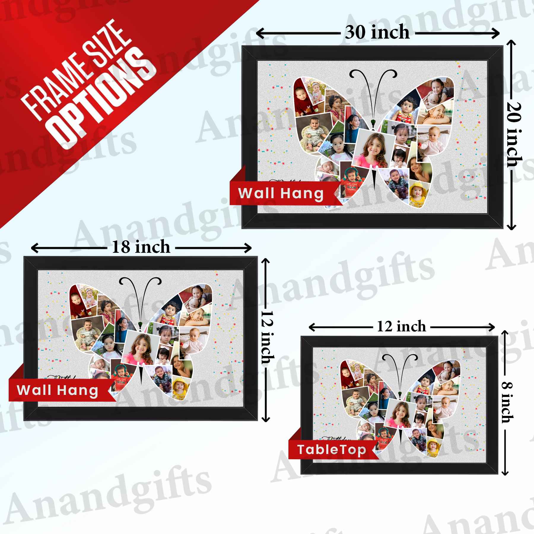 Wings of Joy – Butterfly Collage Frame for Birthdays