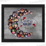 Moonlit Memories – Moon-Shaped Collage Frame for Weddings, Engagements & Anniversaries