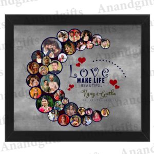 Moonlit Memories – Moon-Shaped Collage Frame for Weddings, Engagements & Anniversaries
