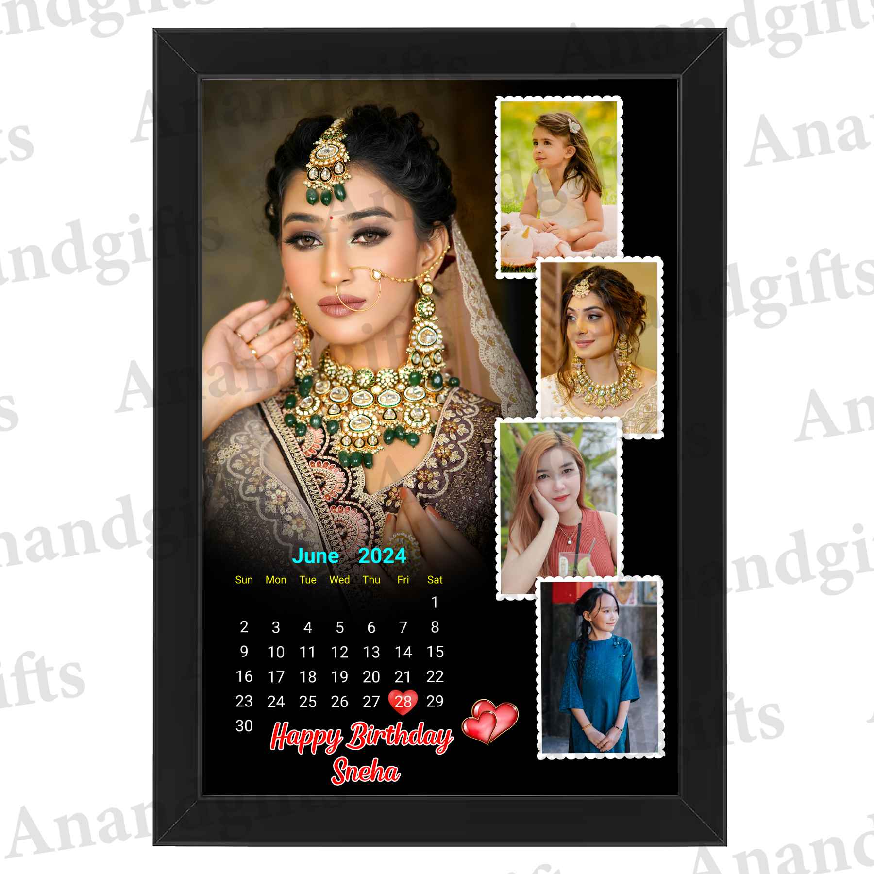 Memories in Time – 5-Photo Calendar Frame for Weddings, Anniversaries, Birthdays & More