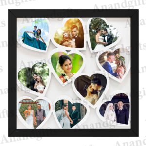 Ten Hearts, One Love – Personalized 10 Photo Heart Collage Frame for Weddings, Anniversaries & Valentine’s Day