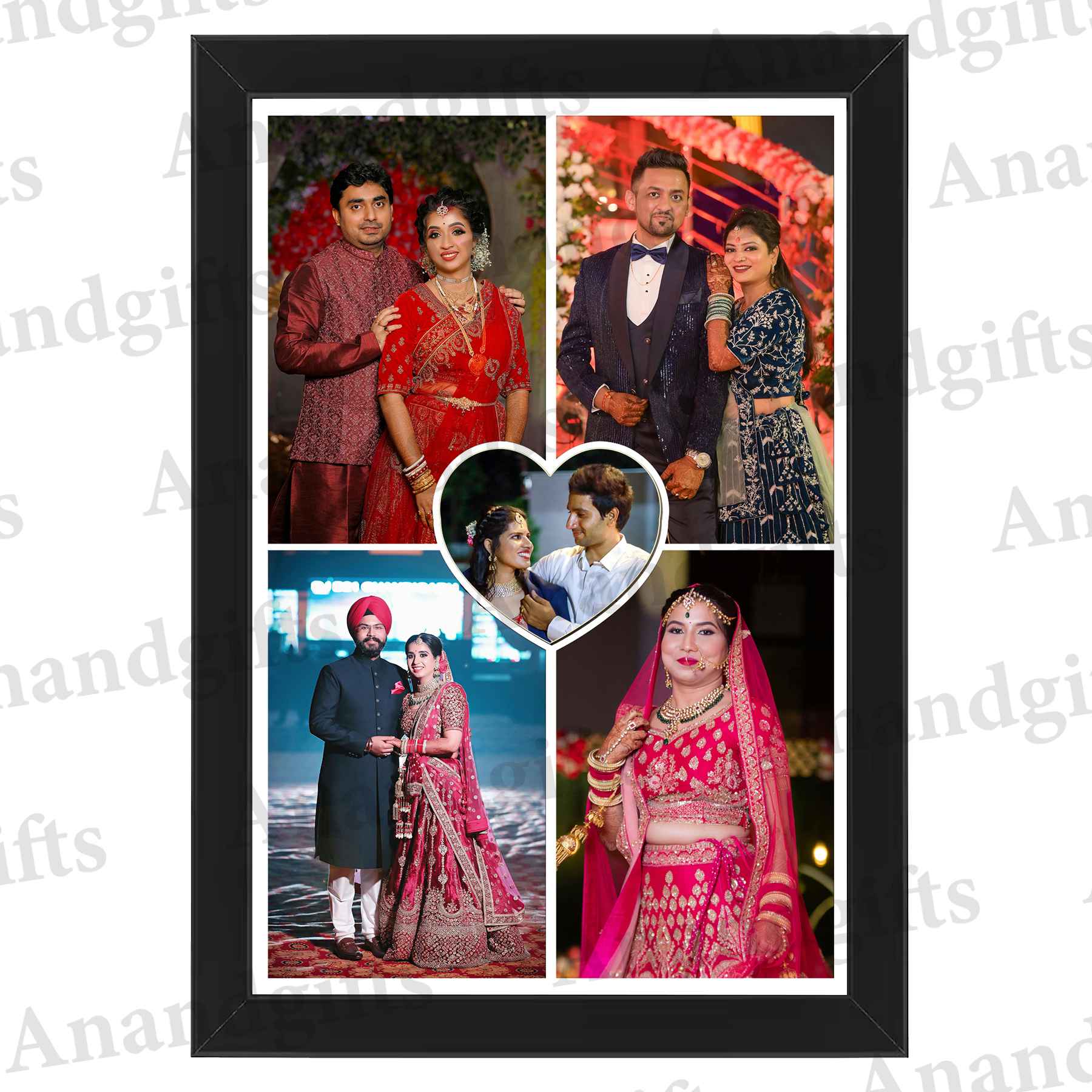 Five Memories, One Frame – Personalized 5 Photo Collage for Weddings, Anniversaries & Special Events