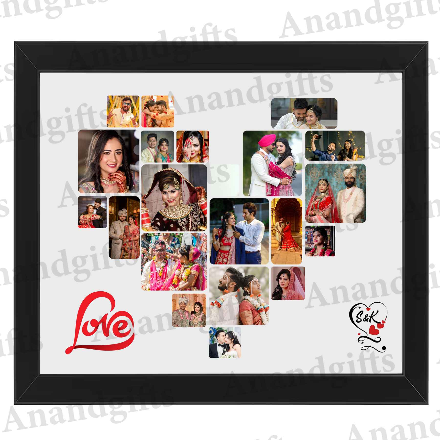 Endless Love – Heart-Shaped Multi-Photo Collage Frame for Weddings, Anniversaries & Valentine’s Day
