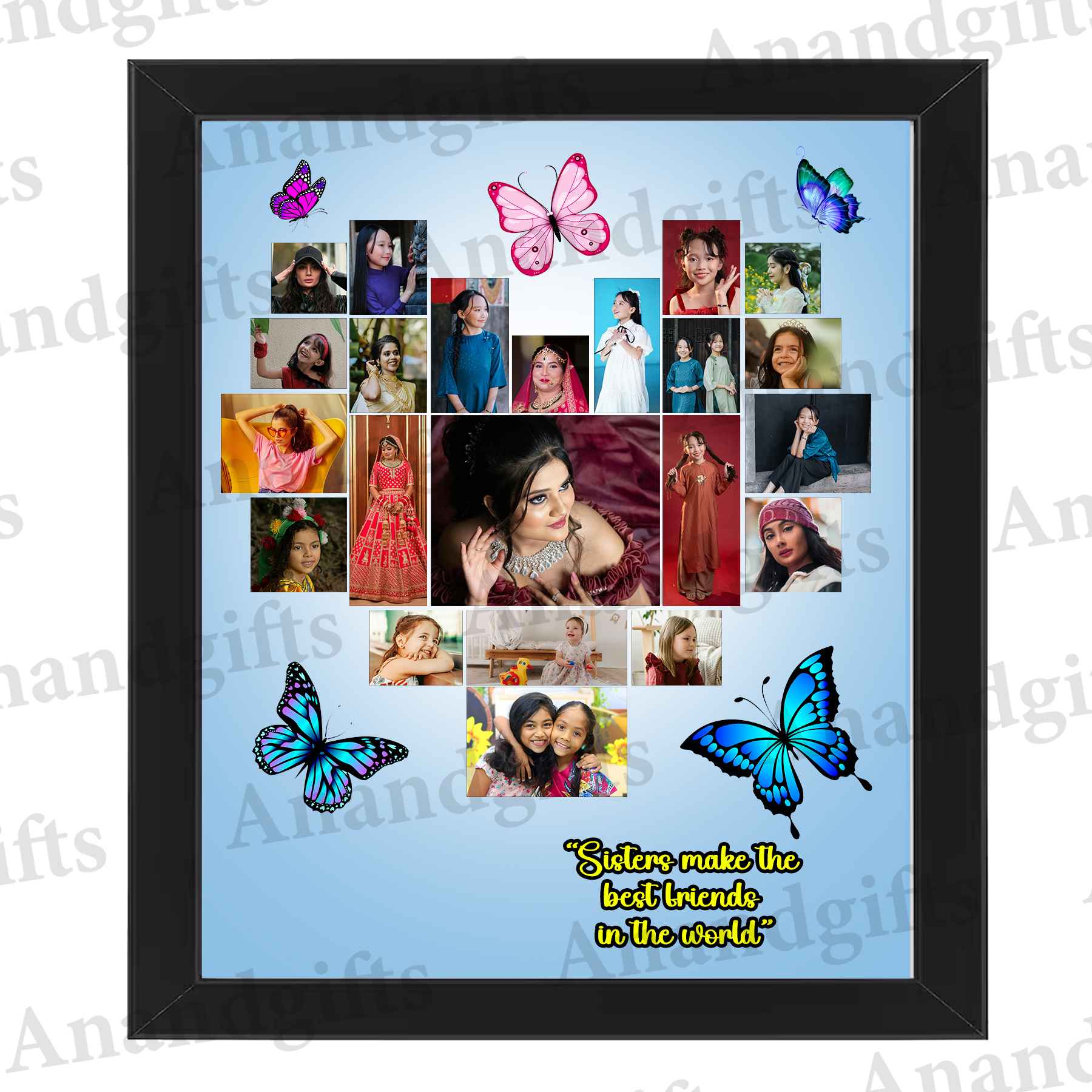 Butterfly Heart Moments – Custom Photo Frame for Anniversaries, Weddings & Birthdays