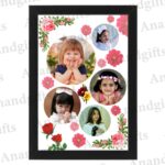 Circle of Memories – Personalized 5 Photo Round Collage Frame for Every Occasion