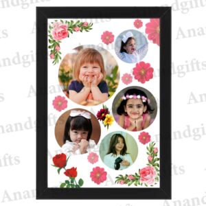 Circle of Memories – Personalized 5 Photo Round Collage Frame for Every Occasion