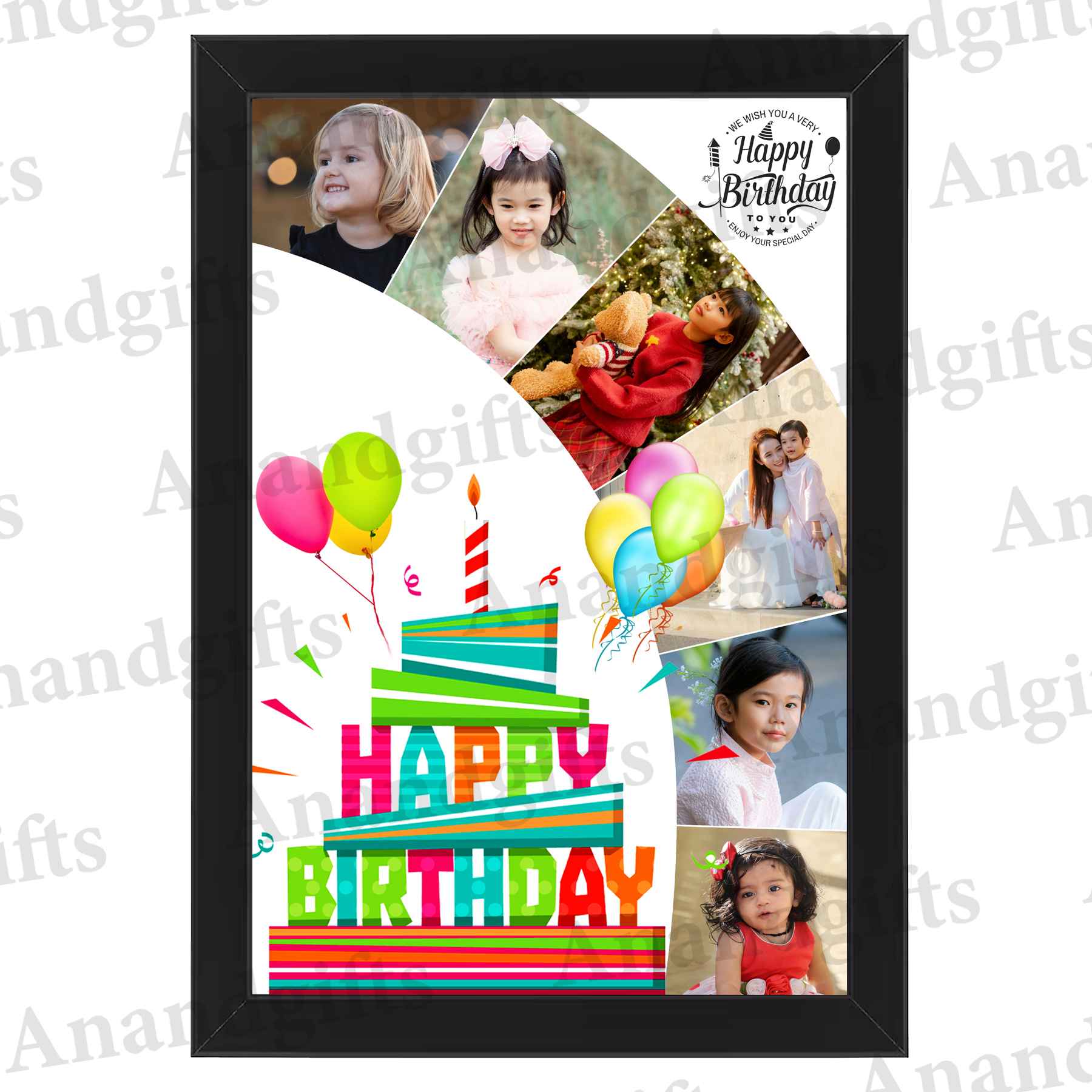 Birthday Moments – 6 Photo Personalized Collage Frame