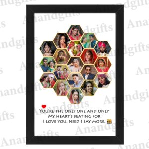 A Lifetime of Memories – 19 Photo Unique Collage Frame for Weddings, Anniversaries & Birthdays