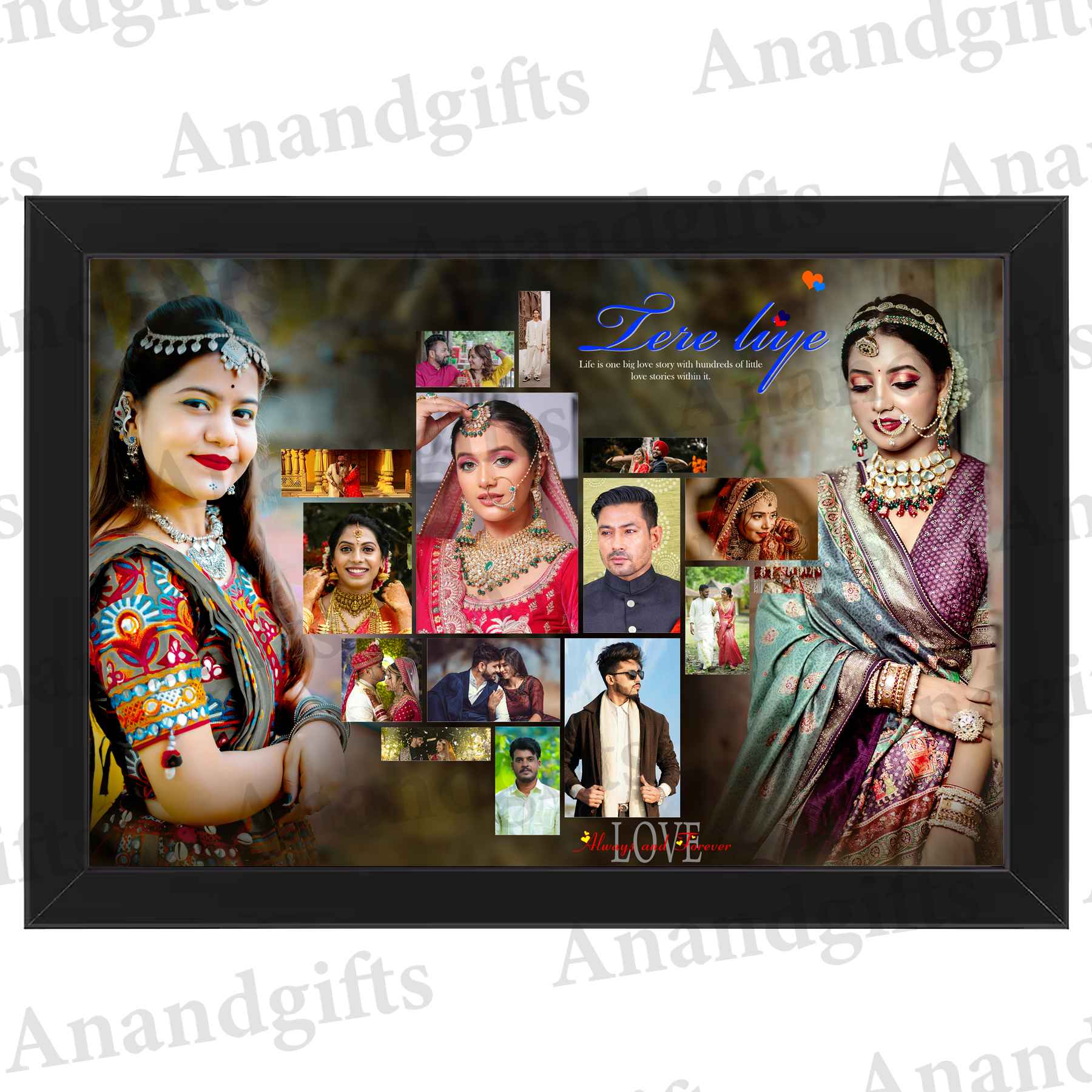 Forever Together – 16 Photo Collage Frame for Weddings, Anniversaries & Engagements