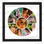 Circle of Love – 9 Photo Round Collage Frame for Weddings, Anniversaries & Special Moments