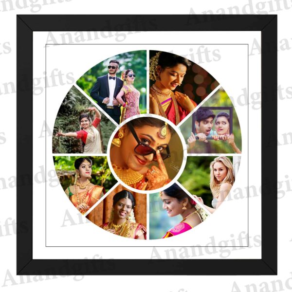 Circle of Love – 9 Photo Round Collage Frame for Weddings, Anniversaries & Special Moments