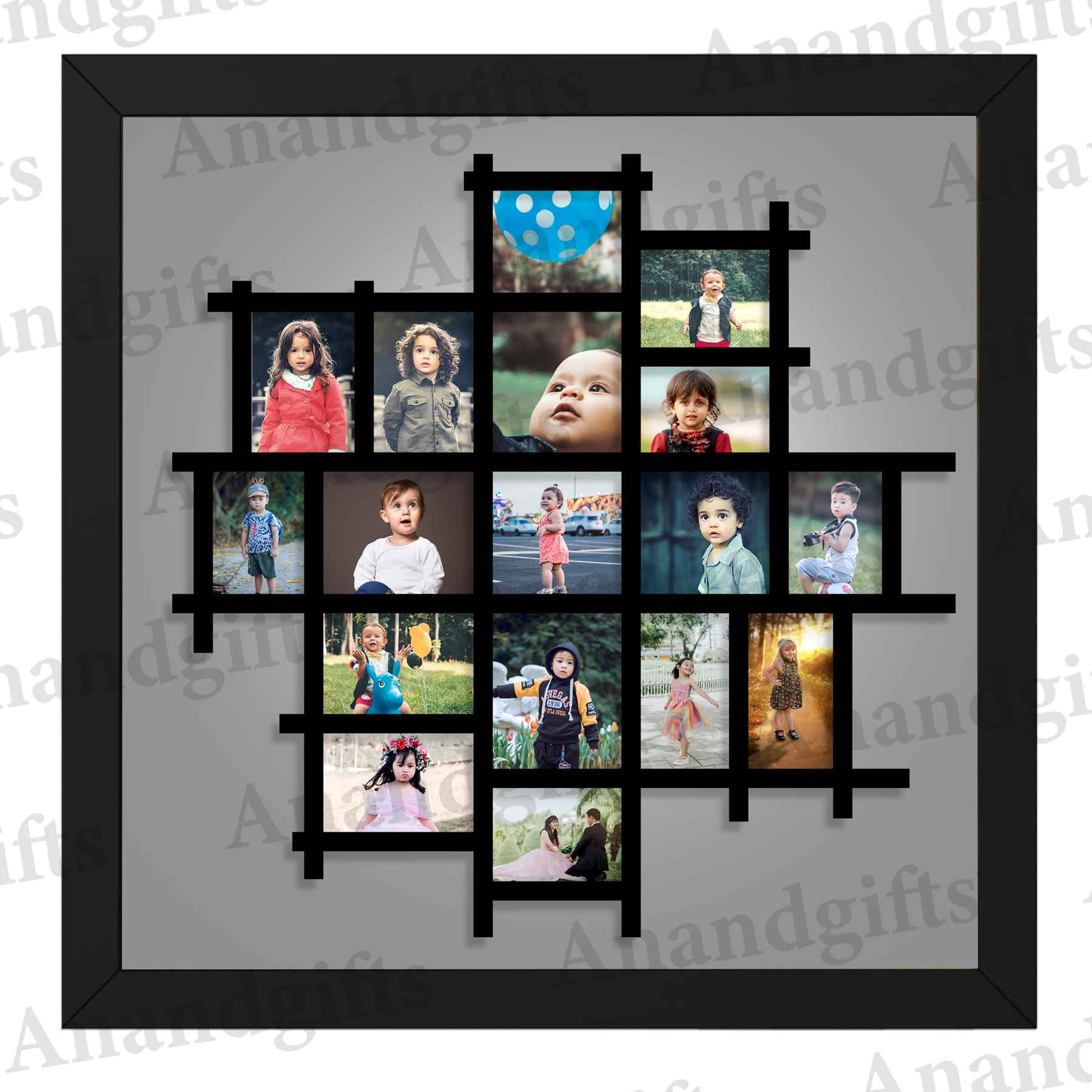 Timeless Treasures – 17 Photo Box-Style Collage Frame for Weddings, Anniversaries & Special Moments