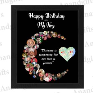Lunar Memories – Moon-Shaped Collage Photo Frame for Birthdays, Weddings & Engagements