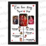Our Love Story – Personalized Anniversary and wedding Details Photo Frame