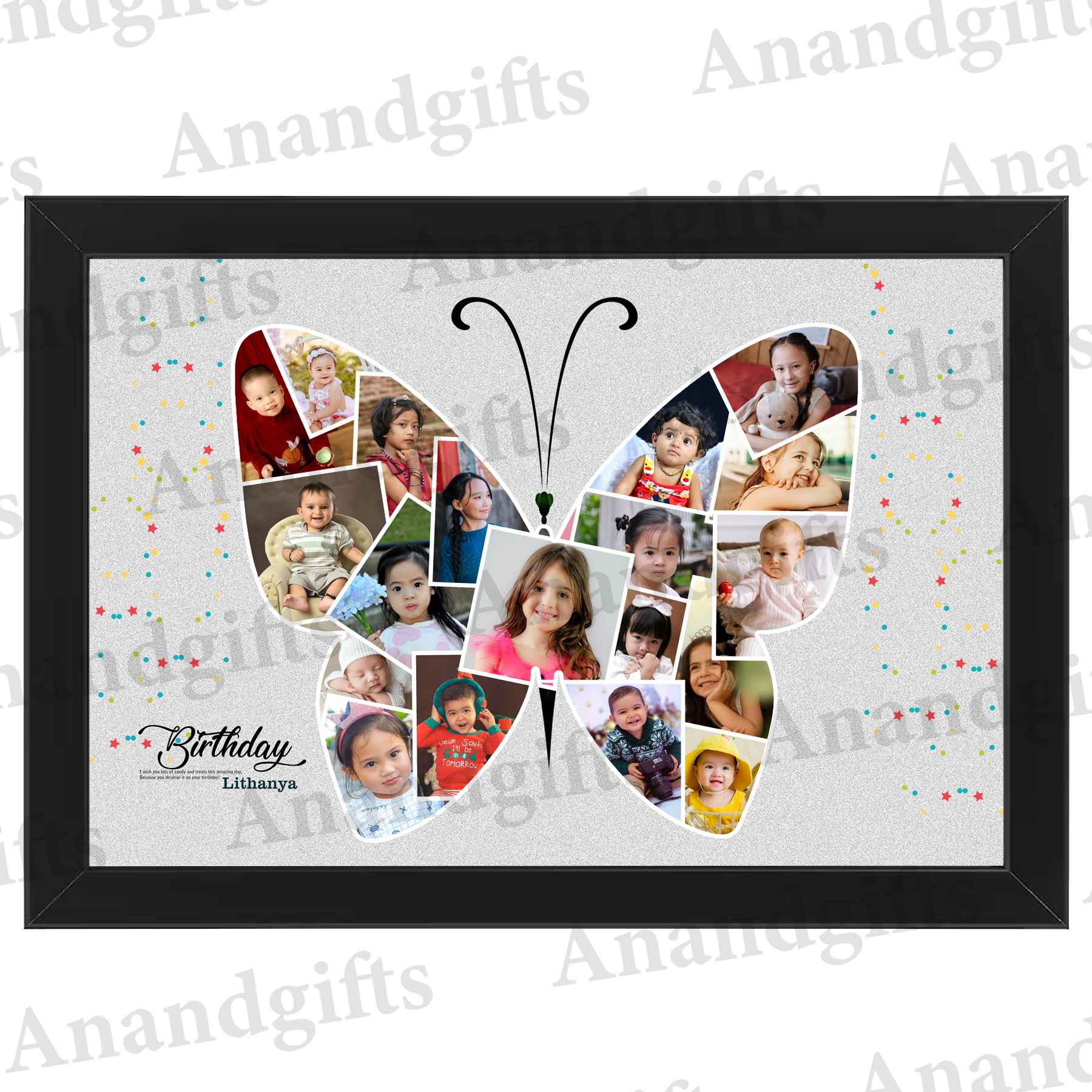 Wings of Joy – Butterfly Collage Frame for Birthdays