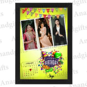 Birthday Moments – 3-Photo Personalized Frame for Name & Date