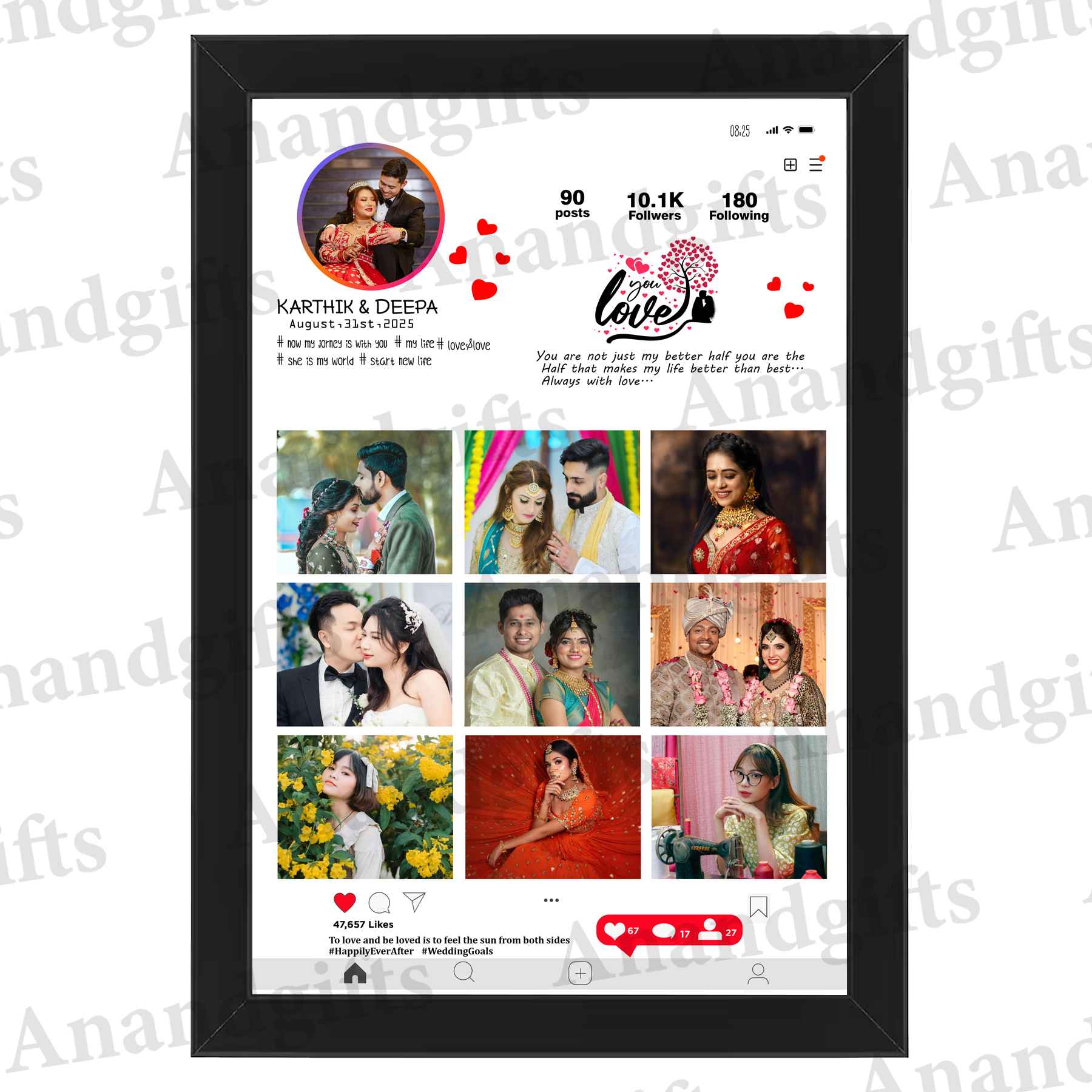 Insta Moments – Personalized Instagram Profile Photo Frame for Birthdays, Weddings & Engagements Insta Moments – Personalized Instagram Profile Photo Frame for Birthdays, Weddings & Engagements