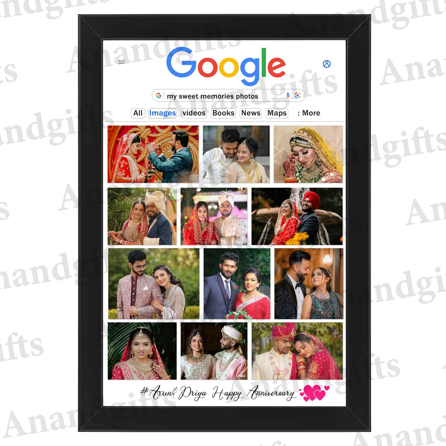Search Your Memories – Personalized Google Image Style Photo Frame for Weddings, Birthdays & Engagements